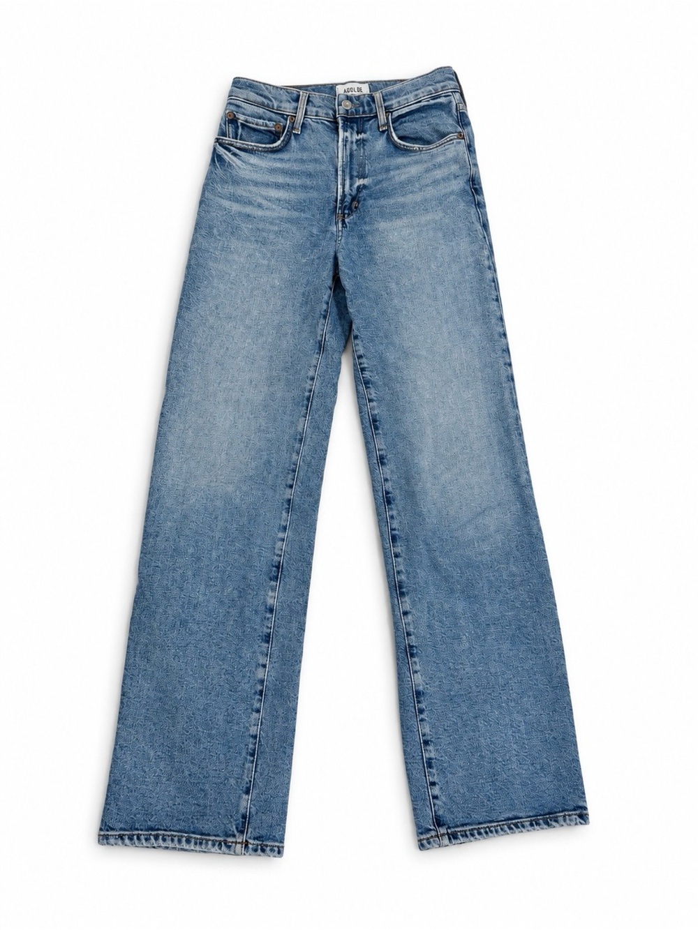 Agolde Harper Mid-Rise Straight Leg Jeans - Light Blue Wash, size 25